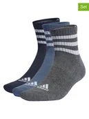Skarpetki męskie - adidas Skarpety sportowe (3 pary) w kolorze szaro-niebiesko-granatowym - miniaturka - grafika 1