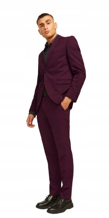 JACK&JONES GARNITUR MĘSKI FIOLETOWY ELEGANCKI PLUS SIZE 64 JYE