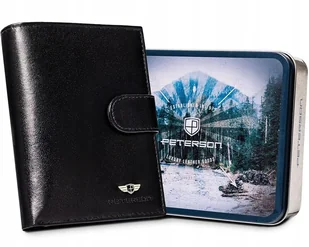 Portfel męski skórzany PETERSON duży pojemny zatrzask ochrona kart RFID - Portfele Portfel męski skórzany PETERSON duży pojemny zatrzask ochrona kart RFID - Portfele - miniaturka - grafika 1