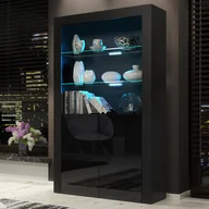 Witryny - Witryna Spectrum 170cm ONE FURNITURE - Czarny Laminat & Połysk Drzwi - miniaturka - grafika 1
