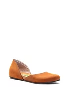 Baleriny - Comfortfusse Skórzane baleriny w kolorze brązowym - miniaturka - grafika 1