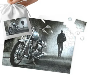PUZZLE TRADYCYJNE - MOTOR MOTOCYKL MEGA WZORY PREZENT 24el + WORECZEK - Puzzle - miniaturka - grafika 1