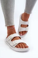 Klapki i japonki damskie - Lekkie Piankowe Klapki Damskie Z Klamrami Big Star NN274A751 Białe-36 - miniaturka - grafika 1