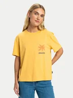 Koszulki i topy damskie - Quiksilver T-Shirt Standard EQWZT03197 Żółty Regular Fit - miniaturka - grafika 1