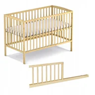 Łóżeczka i kojce - Łóżeczko dziecięce drewniane OLA 120x60 cm z barierką – sosnowe, opcja sofy - miniaturka - grafika 1