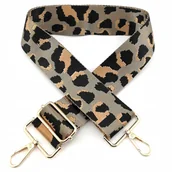 Paski - Pasek Do Torebki Regulowany Szeroki Damski Długi Parciany Panterka Szary - miniaturka - grafika 1