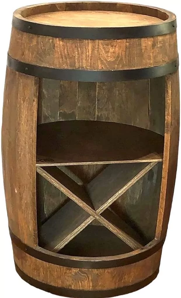 Drewniana beczka barek i stojak na wino – 80cm