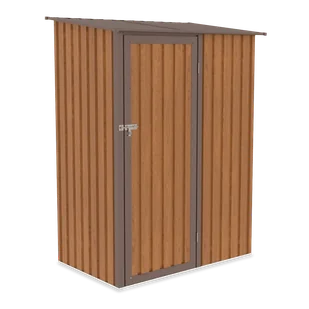 Domek narzędziowy KENT 143x89cm Oak/Brown, metalowy, z drzwiami na zawiasy, wentylowany, kompaktowy schowek na sprzęt ogrodowy i narzędzia Hardmaister - Altany ogrodowe Domek narzędziowy KENT 143x89cm Oak/Brown, metalowy, z drzwiami na zawiasy, wentylowany, kompaktowy schowek na sprzęt ogrodowy i narzędzia Hardmaister - Altany ogrodowe - miniaturka - grafika 1