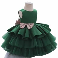 Sukienki - SUKIENKA ELEGANCKA KSIĘŻNICZKA WESELE 74/80 - miniaturka - grafika 1