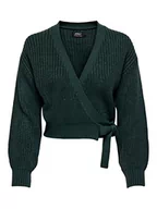 Swetry damskie - ONLY Damski sweter Onlbreda Wrap L/S Kardigan KNT Noos, Zielony Gables, L - miniaturka - grafika 1