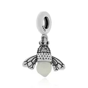 Wisiorki - Srebrna zawieszka do bransoletki charms mucha fluorescencyjna pr.925 - miniaturka - grafika 1