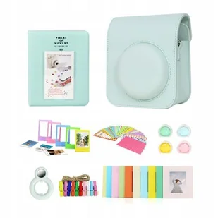 Zestaw 8w1 Akcesoria Do Fujifilm Instax Mini 12 / Zielony - Miętowy - Paski, szelki, uprzęże foto - miniaturka - grafika 1