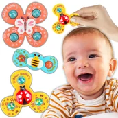 Zabawki sensoryczne - RENEW FORCE Fidget Spinner z przyssawką Grzechotka Sensoryczna Kąpiel Prezent 3 sztuki J003 - miniaturka - grafika 1