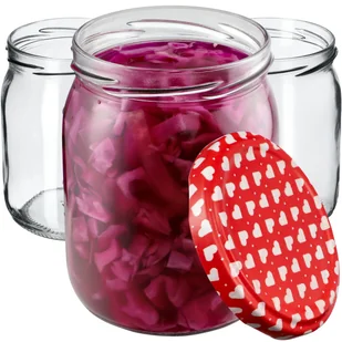 Słoiki Senna 540ml 8 szt. 82mm + wieczka "Serca" - Pojemniki kuchenne - miniaturka - grafika 1