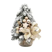 Choinki - Choinka stożkowa ośnieżona dekorowana 30 cm prosecco mat - miniaturka - grafika 1