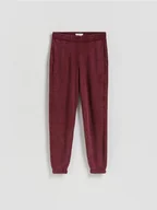 Spodnie damskie - Reserved - Spodnie dresowe z bawełny - ciemnofioletowy - miniaturka - grafika 1