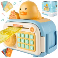 Skarbonki - Skarbonka Kaczka Sejf na Banknoty Monety Bankomat na Pin Kod Dostępu - miniaturka - grafika 1