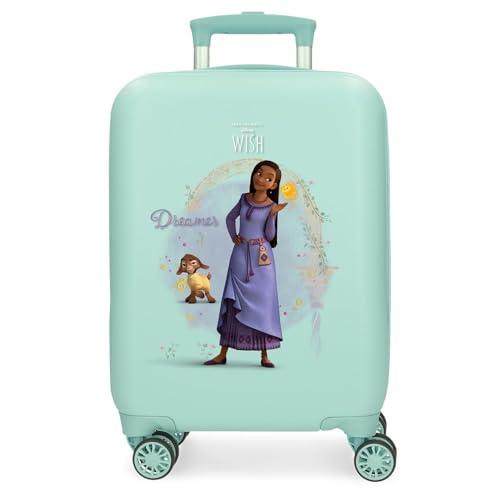 Joumma Disney Wish Dreamer Walizka kabinowa niebieska 33 x 50 x 20 cm sztywny ABS zamek szyfrowy z boku 28,4 l 2 kg 4 koła podwójny bagaż ręczny, Niebieski, walizka kabinowa