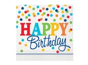 Dekoracje i nakrycia stołu na imprezę - Serwetki w kolorowe kropeczki - 33 cm - 16 szt. - miniaturka - grafika 1