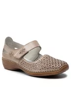 Espadryle damskie - Rieker Półbuty 413G8-62 Szary - miniaturka - grafika 1