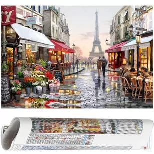 Haft diamentowy Paryż mozaika diamentowa 40x30 cm wieża Eiffla - Zabawki kreatywne - miniaturka - grafika 1