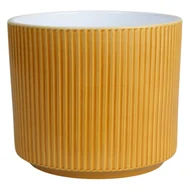 Donice - Osłonka ceramiczna cylinder 12 cm miodowy lazur - miniaturka - grafika 1