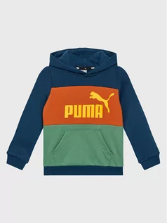 Odzież sportowa dziecięca - Puma Bluza Essentials+ Colourblock 849081 Granatowy Regular Fit - grafika 1