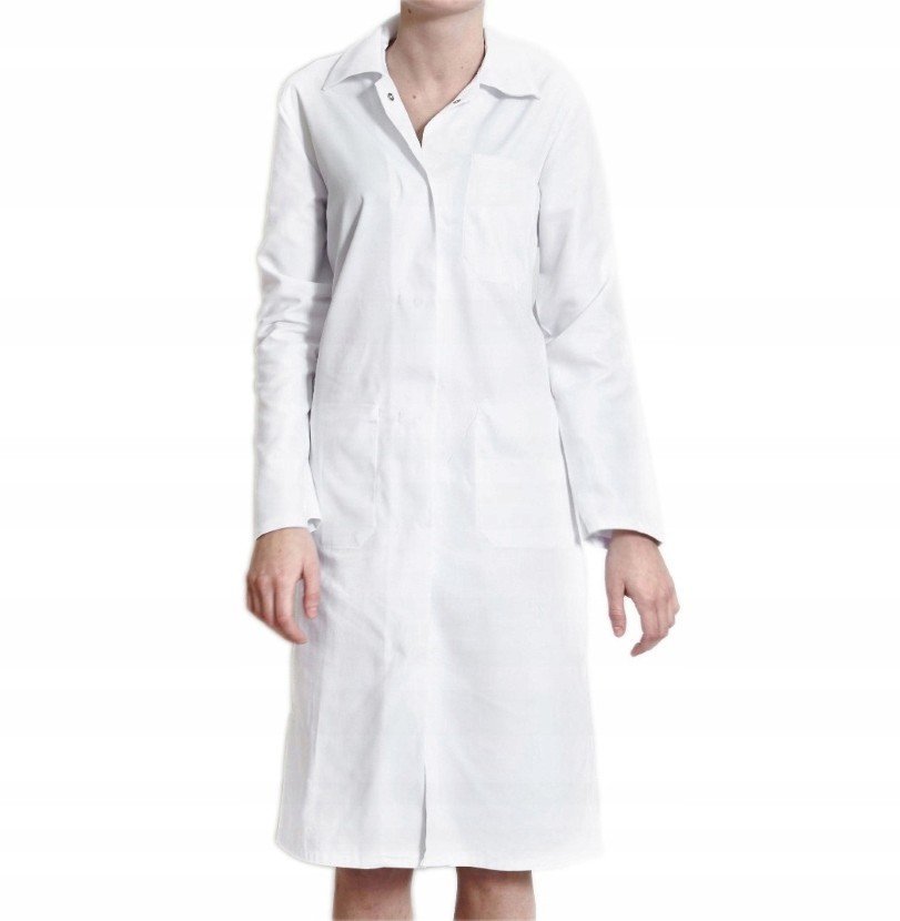 FARTUCH MEDYCZNY LABORATORYJNY DAMSKI BIAŁY MOCNY KITEL 2XL