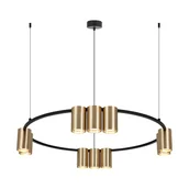 Lampy sufitowe - Lampa wisząca (koło) GENESIS BLACK GOLD 10xGU10 - miniaturka - grafika 1