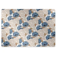 Podnóżki, podpórki, podkładki - Mata pod krzesło do biura Niebieskie kwiaty 120x90 cm - miniaturka - grafika 1