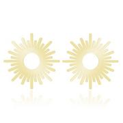 Kolczyki - Srebrne kolczyki Somer - Słońce - sztyfty - 24k złocenie - miniaturka - grafika 1
