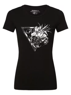 GUESS - T-shirt damski, czarny - Koszulki i topy damskie - miniaturka - grafika 1