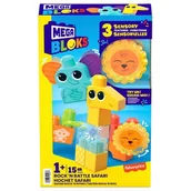 Klocki - Klocki sensoryczne FISHER PRICE Mega Bloks Zwierzątka z dżungli HKN42 - miniaturka - grafika 1