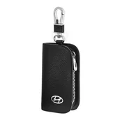 Etui na klucze - SKÓRZANE ETUI na klucze HYUNDAI logo KLUCZYK samochodowy ELEGANCKI brelok - miniaturka - grafika 1