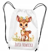 Plecaki worki - Worek Plecak do przedszkola szkoły na buty kapcie Sarenka dowolne Imię - miniaturka - grafika 1