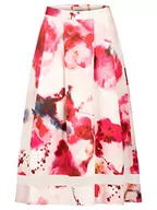 Spódnice - ApartFashion Damska spódnica satynowa, kremowa wielokolorowa, normalna, kremowo-wielokolorowy, 44 - miniaturka - grafika 1