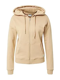 Urban Classics Damska bluza z kapturem z organicznym zamkiem frotte, beżowa, Unionbeige, XL - Bluzy damskie - miniaturka - grafika 1