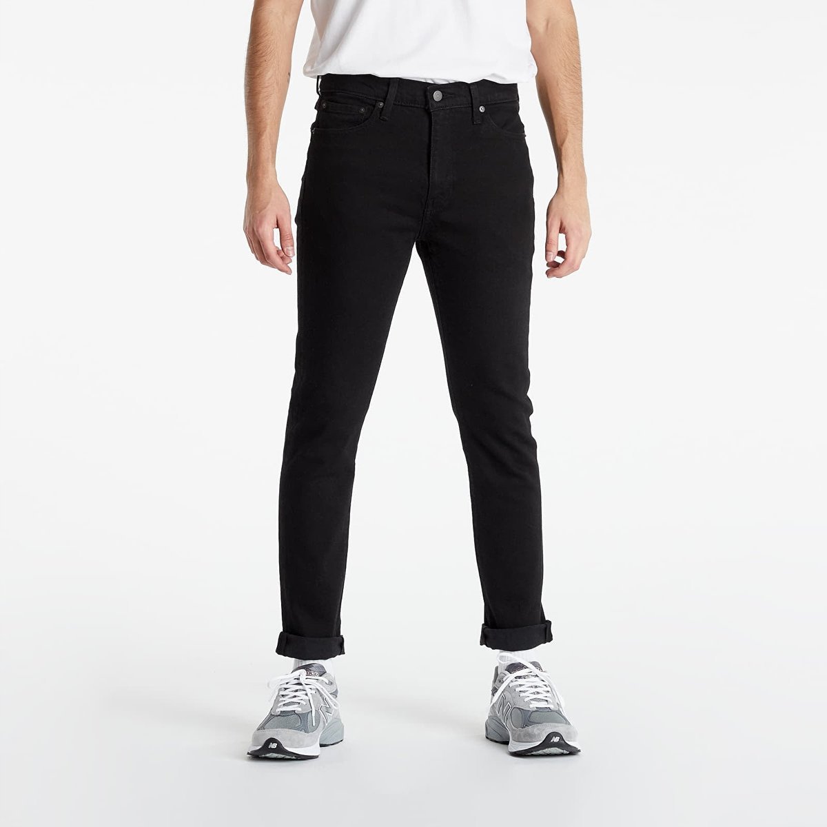 LEVIS CZARNE JEANSY RURKI Z MANKEFIEM BAWEŁNA LYOCELL ELASTAN 32/32 16EA