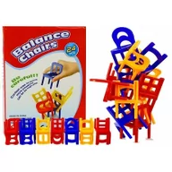 Gry planszowe -  LeanToys Spadające Krzesła Ułóż Kolorową Wieżę - miniaturka - grafika 1