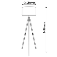 Lampy stojące - Näve Lampa podłogowa 2072528 drewniany trójnóg, tkanina - miniaturka - grafika 1