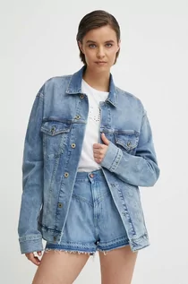 Kurtki damskie - Pepe Jeans kurtka jeansowa BOYFRIEND JACKET damska kolor niebieski przejściowa oversize PL402390RH8 - grafika 1