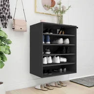 Szafki na buty - Szafka na buty czarna 60x35x70 cm materiał drewnopochodny - miniaturka - grafika 1