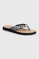 Klapki i japonki damskie - Tommy Hilfiger japonki TH EMBLEM ELEVATED BEACH SANDAL damskie kolor granatowy na płaskim obcasie FW0FW07847 - miniaturka - grafika 1