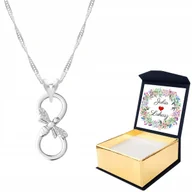 Naszyjniki - Naszyjnik srebrny Nieskończoność + WŁASNY NADRUK - miniaturka - grafika 1