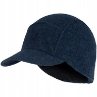 Czapki i chusty sportowe męskie - BUFF Czapka z daszkiem z wełny merino Pack Merino Fleece kolor granatowy - miniaturka - grafika 1