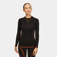 Pozostała odzież narciarska - Bluza termoaktywna damska Alpinus Lillehammer czarno-pomarańczowa zimowa XL - miniaturka - grafika 1