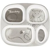 Miseczki i talerzyki dla dzieci - Thermobaby Savana, Talerz z przegródkami, Szary - miniaturka - grafika 1