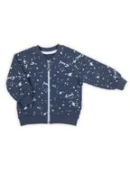 Bluzy dla chłopców - Chłopięca bluza dresowa bomberka granatowa Nicol,r.146 - miniaturka - grafika 1