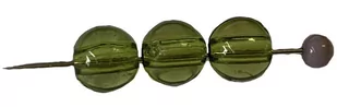 Korale Akrylowe Kula 12mm (8szt) Oliwkowy - Półfabrykaty do biżuterii - miniaturka - grafika 1