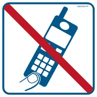 Systemy ekspozycyjne i znaki informacyjne - RA510 ZAKAZ UŻYWANIA TELEFONÓW KOMÓRKOWYCH, FN - FOLIA SAMOPRZYLEPNA; (100X100MM) - miniaturka - grafika 1